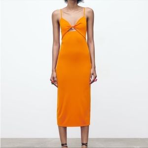 ZARA - Orange Cut Out Dress